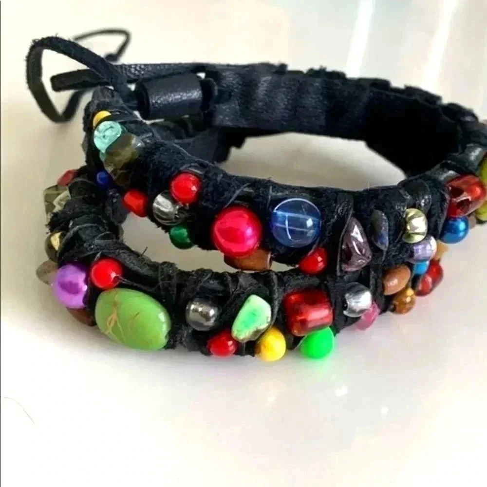 Bohemian handnade customized unique leather bracelets